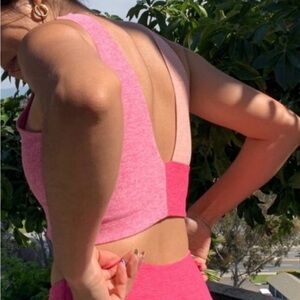 Outdoor Voices Pink Colorblock Sports Bra